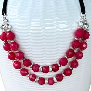 White House Black Market Hot Pink Necklace - New with Tags